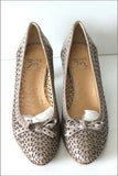 NICOLE Escarpins Cuir Ajouré Marron Taupe T 36.5 TBE