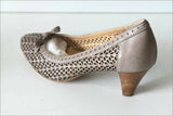 NICOLE Escarpins Cuir Ajouré Marron Taupe T 36.5 TBE