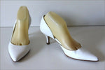MINELLI Escarpins Pointus Cuir Blanc Petits Talons T 40 TBE