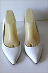 MINELLI Escarpins Pointus Cuir Blanc Petits Talons T 40 TBE