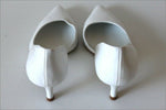 MINELLI Escarpins Pointus Cuir Blanc Petits Talons T 40 TBE