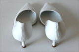 MINELLI Escarpins Pointus Cuir Blanc Petits Talons T 40 TBE