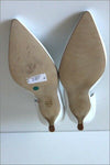MINELLI Escarpins Pointus Cuir Blanc Petits Talons T 40 TBE