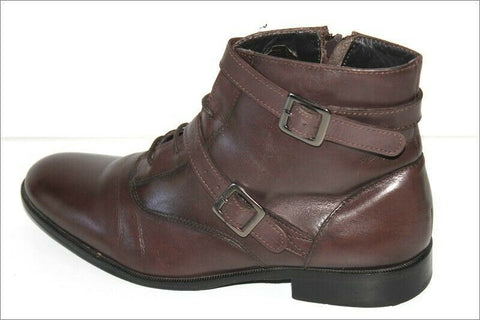 MINELLI Bottines Boots Homme Cuir Marron Foncé T 41 TBE