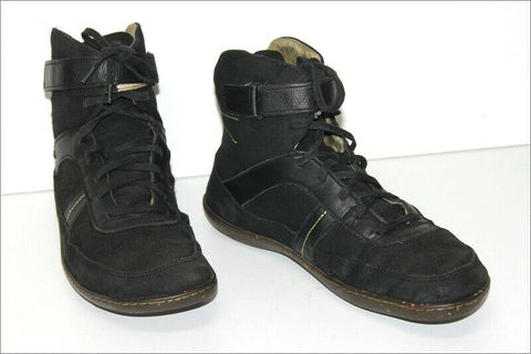 EL NATURALISTA Basket Montantes Scratchs Cuir Noir Lacets T 44 TBE