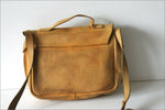 NOBUCK Sac Vintage Besace Cuir Naturel Ocre Bandoulière BE