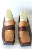 STEPHANE GONTARD Mocassins Cuir Bicolore Doublés Cuir T 39.5 TBE