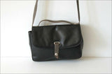 XAVIER DANAUD Sac  Pochette Cuir Noir Doublé Cuir Bandoulière fine TBE