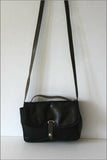 XAVIER DANAUD Sac  Pochette Cuir Noir Doublé Cuir Bandoulière fine TBE