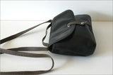 XAVIER DANAUD Sac  Pochette Cuir Noir Doublé Cuir Bandoulière fine TBE