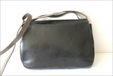 XAVIER DANAUD Sac  Pochette Cuir Noir Doublé Cuir Bandoulière fine TBE