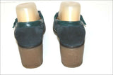 KICKERS Mocassins à Talons Croûte de Cuir Bleu et Vert T 36   ETAT NEUF