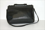 Sac Forme Cartable Vintage Simili  Cuir Noir  Bandoulière TBE