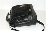 Sac Forme Cartable Vintage Simili  Cuir Noir  Bandoulière TBE