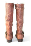 VIC MATIE Bottes Cavalières  Cuir plissé Marron T35 TTBE