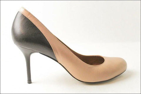 ERAM Escarpins Cuir Beige rosé et Noir Talons Fins T 38 TTBE