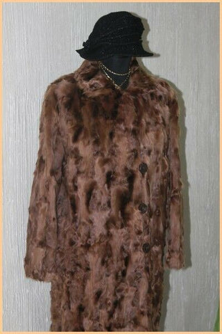 VINTAGE Manteau Fourrure Marron T 38 TBE