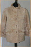 VINTAGE Manteau Veste FOURRURE Marron Clair T 38 BE
