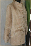 VINTAGE Manteau Veste FOURRURE Marron Clair T 38 BE