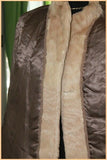 VINTAGE Manteau Veste FOURRURE Marron Clair T 38 BE