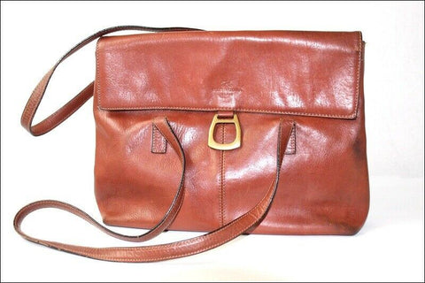 HEXAGONA  PARIS VINTAGE Sac Cuir Marron Acajou