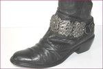 MAM'ZELLE Bottes Cuir Fripé Noir Motif Metallique T 40 TBE