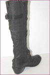 MAM'ZELLE Bottes Cuir Fripé Noir Motif Metallique T 40 TBE