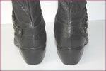 MAM'ZELLE Bottes Cuir Fripé Noir Motif Metallique T 40 TBE
