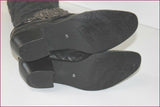 MAM'ZELLE Bottes Cuir Fripé Noir Motif Metallique T 40 TBE