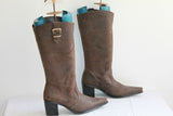 Mi Bottes Pointues Cuir Marron Style Santiags T 39 BE