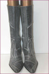 SPIRAL Mi Bottes Pointues Cuir Gris Nuancé T 40 TBE