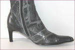 SPIRAL Mi Bottes Pointues Cuir Gris Nuancé T 40 TBE