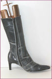 SPIRAL Mi Bottes Pointues Cuir Gris Nuancé T 40 TBE