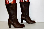 FRED DE LA BRETONNIERE Mi Bottes Tout cuir Marron foncé T 41 TBE