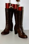 FRED DE LA BRETONNIERE Mi Bottes Tout cuir Marron foncé T 41 TBE