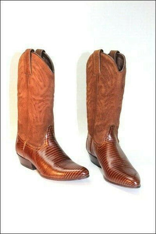 SANCHO Bottes Santiags en Cuir et Nubuk Marron T 37 TBE
