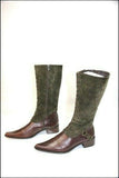 SAN MARINA Bottes Bi matière Cuir Marron et Daim Vert Chasse T 39 TBE