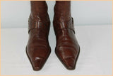 Bottes Genoux Pointues MYMA Tout Cuir Marron  T 36 BE