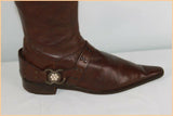 Bottes Genoux Pointues MYMA Tout Cuir Marron  T 36 BE