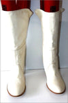 VIC Mi Bottes à Talons Tout Cuir Peau Teinte Vanille T 37 TBE