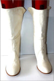 VIC Mi Bottes à Talons Tout Cuir Peau Teinte Vanille T 37 TBE