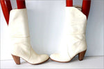 VIC Mi Bottes à Talons Tout Cuir Peau Teinte Vanille T 37 TBE