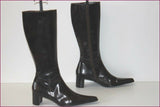 MURATTI Bottes Pointues Cuir Aspect Glaçé Noir T 39 TBE