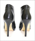 SAN MARINA Escarpins Montants à Lacets Talon Haut Cuir Noir T 35 TBE