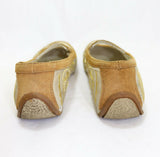 KICKERS Ballerines Vintage Cuir et textile Beige Brodé Marron Taille 39 BE