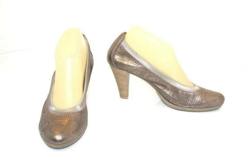 HISPANITAS Escarpins Cuir Souple Ajouré Bronze T 39 TBE