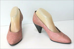 JB MARTIN Escarpins Vintage Cuir Imprimé Rose clair T 7 / 39 BE