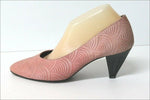 JB MARTIN Escarpins Vintage Cuir Imprimé Rose clair T 7 / 39 BE