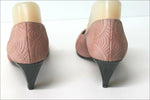 JB MARTIN Escarpins Vintage Cuir Imprimé Rose clair T 7 / 39 BE