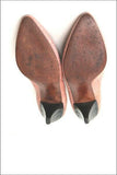 JB MARTIN Escarpins Vintage Cuir Imprimé Rose clair T 7 / 39 BE